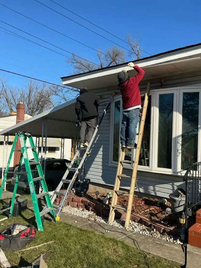 Restoration crew performing exterior repair in Inglewood